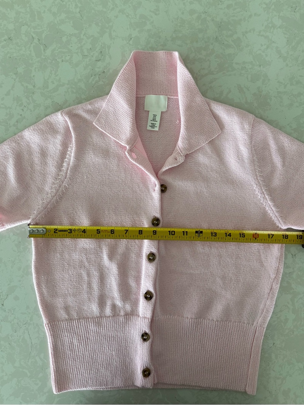 H&M Light Pink Short-Sleeve Button Cardigan Sweater Size Medium